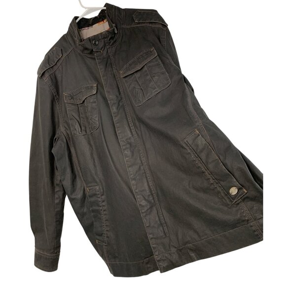 Tommy Bahama Jackman Mens Black Coated Denim Trucker Jacket XL - Picture 2 of 16